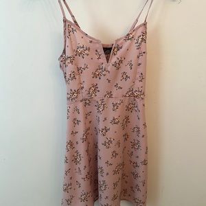 Pink floral dress, knee length